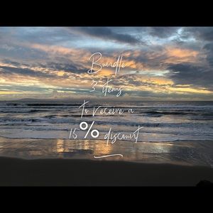 Bundle 3 or more items and receive a 15% discount!